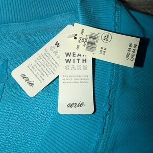 Aerie Oversized Terry/Cotton V-Neck Sweatshirt - Size Medium